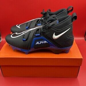 Nike Alpha Menace Pro 3 Mid Football Cleats Men, Size 10.5 Black/Blue CT6649-007